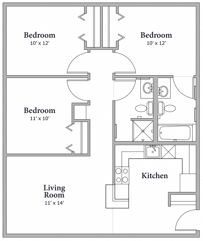 3 Bed 2 Bath Floor Plan at Middle Creek Village LLC, Vail, 81657