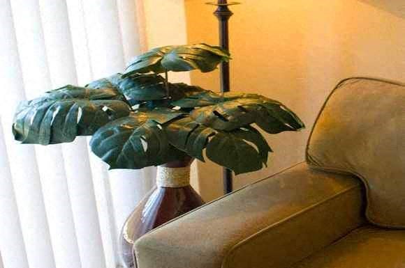 a plant in a vase next to a chair