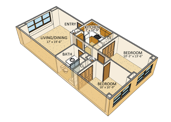 Sundridge Apartments - Two-bedroom, Two-Bath Units - Two-bedroom, One and a half-Bath Units – Amherst, NY – Sweet Home School District – Air Conditioning – Electric Range – Off Street Parking- UB Nort