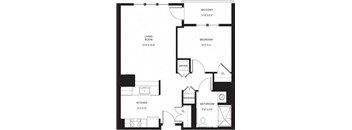 One Bedroom Apartments Floor Plan.