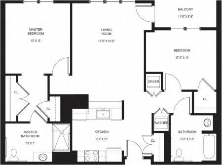 2 Bed 2 Bath