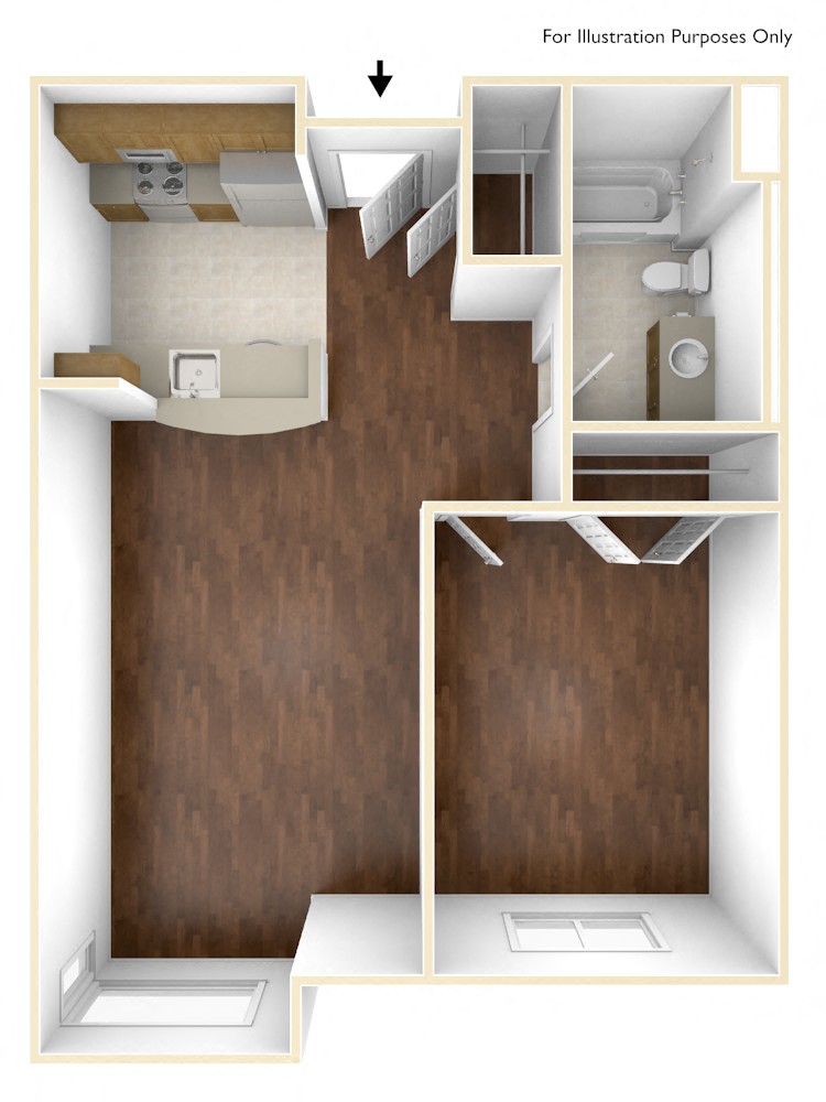 One Bedroom Floor Plan Old Colony Apartments