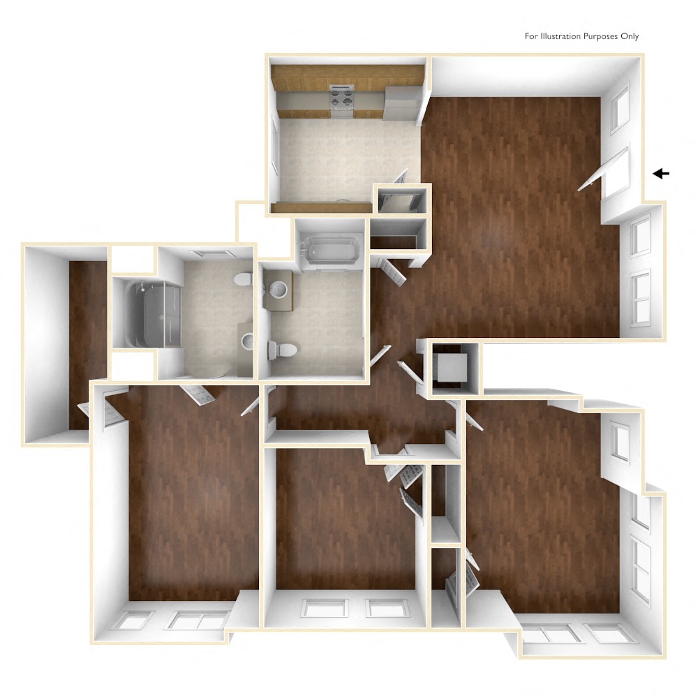 Three Bedroom Apartment Floor Plan Old Colony Apartments