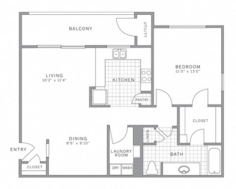 A2 Floor Plan at AVE Somerset, Somerset, NJ