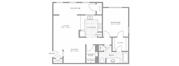 A2 Solarium Floor Plan at AVE Somerset, Somerset, New Jersey