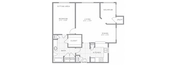 A3 Solarium Floor Plan at AVE Somerset, New Jersey, 08873