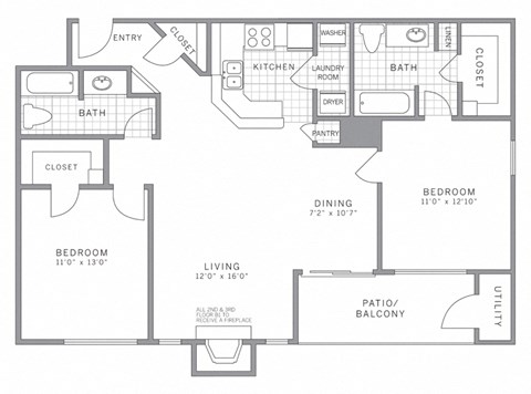 B1 Floor Plan at AVE Somerset, Somerset, NJ, 08873