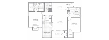 B3 Floor Plan at AVE Somerset, Somerset, New Jersey