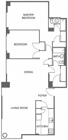 2 Bed, 2 Bath