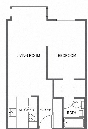 Renovated Jr. 1 Bed, 1 Bath