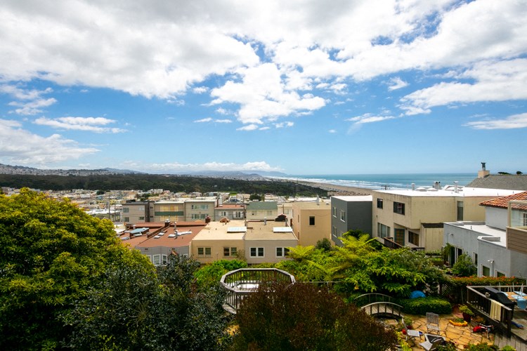 a view of the city overlooking the ocean