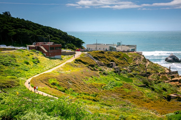 a city and the ocean on a sunny day