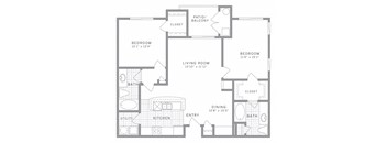 B1 Floor Plan at AVE Clifton, Clifton, NJ