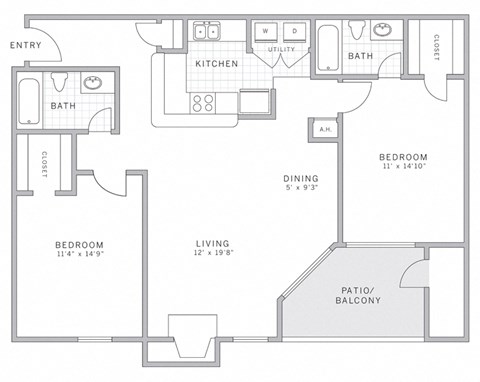 B1 Floor Plan at AVE Malvern, Malvern, PA, 19355