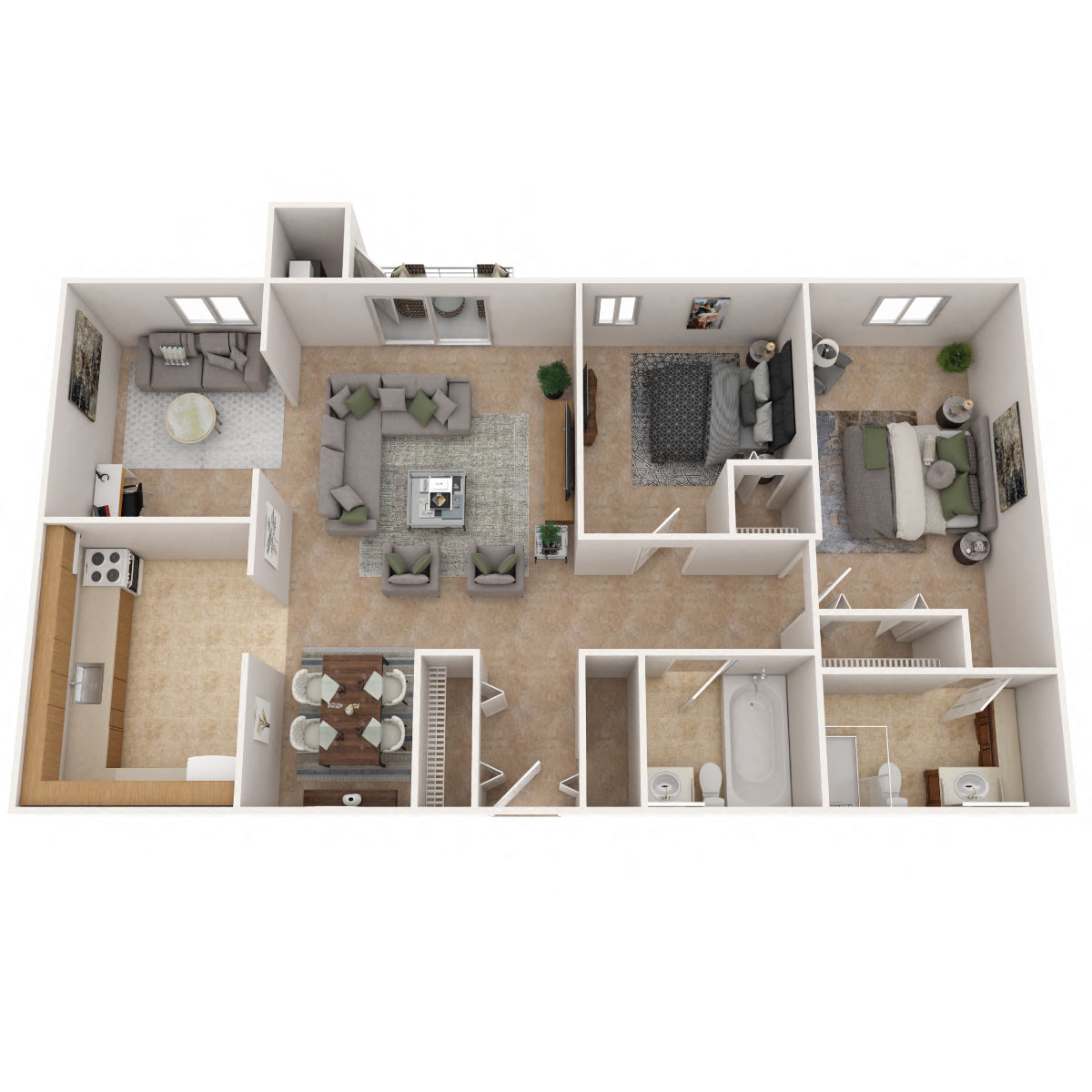 Two Bedroom + Den