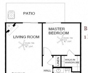 Model B 1 Bedroom Floorplan