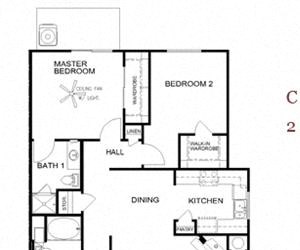 Single Level 1 Bedroom Floorplan Model C