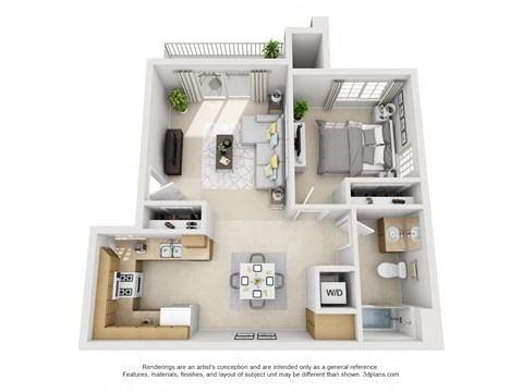 Cameron Crossing 1 Bedroom Floorplan