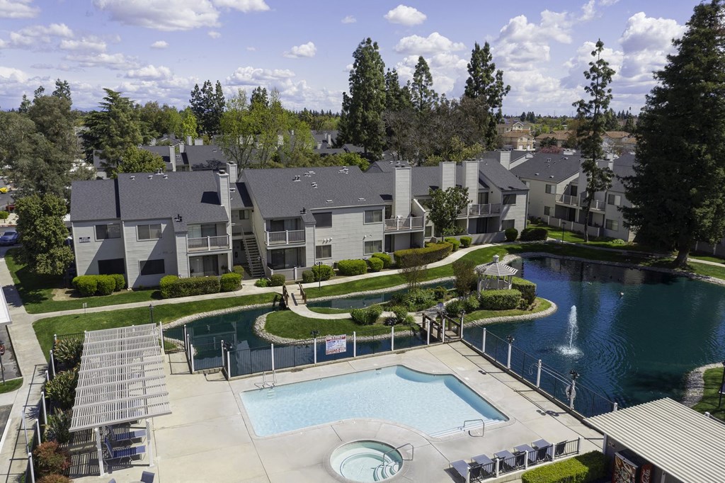 Lakeside Pool Aerial View