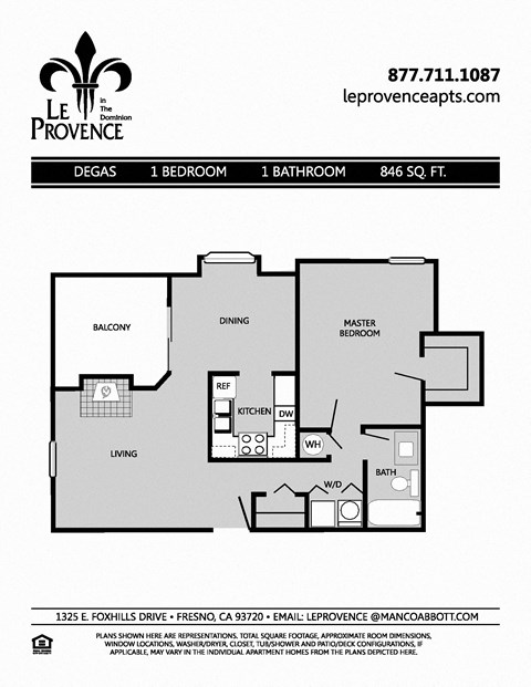 Degas, Upstairs Floor Plan at Le Provence at the Dominion, Fresno, CA, 93720