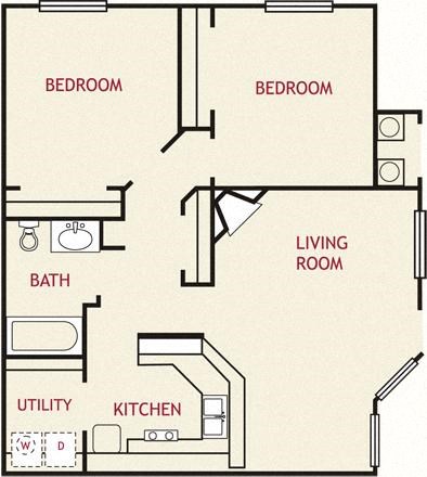 2 Bedroom Floorplan