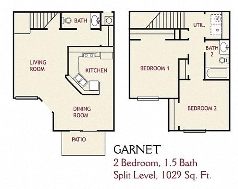 2 Bedroom Garnet Floorplan