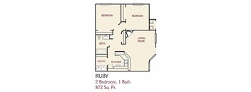 2 Bedroom Ruby Floorplan