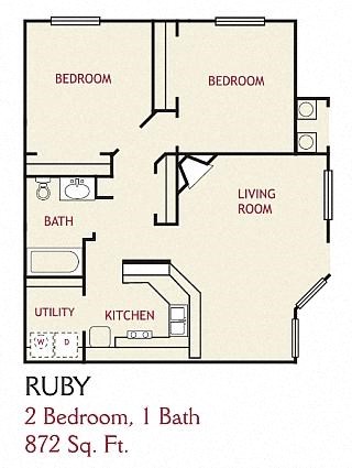 2 Bedroom Ruby Floorplan