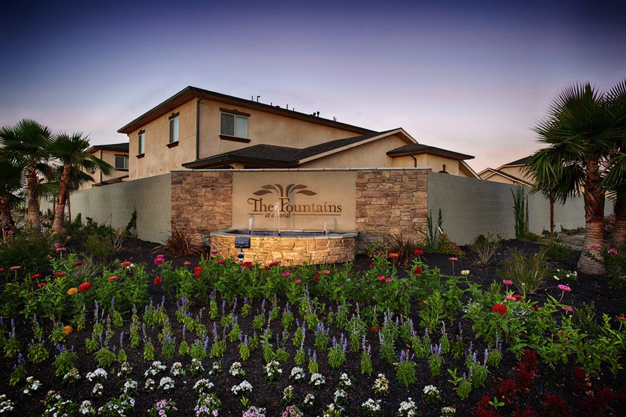The Fountains Monument Sign and Landscaping