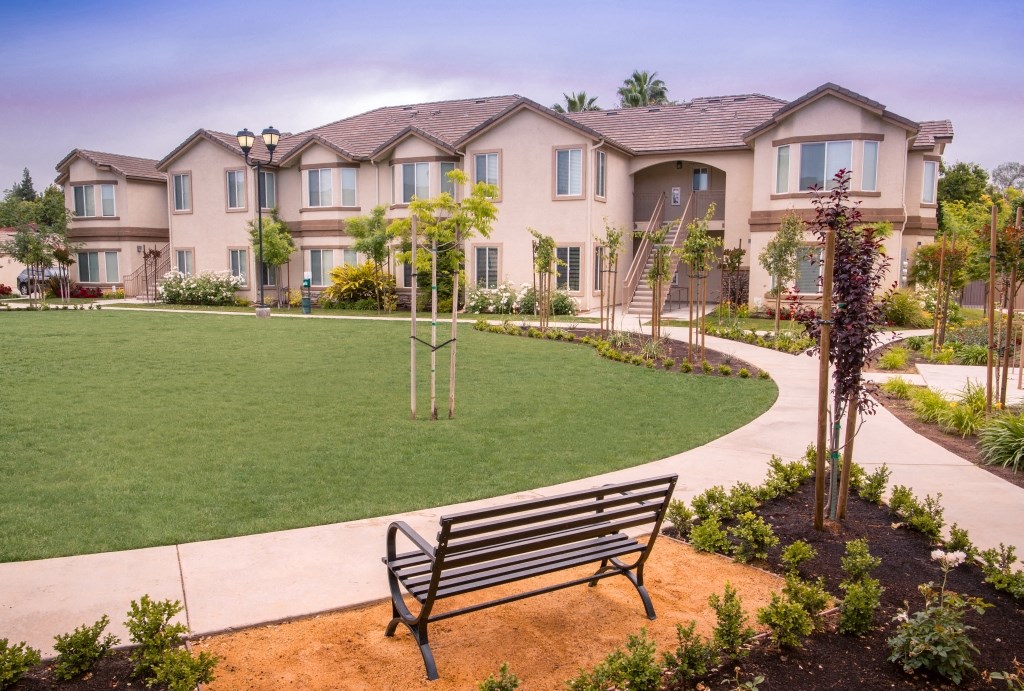 Large Open Area with Park Bench