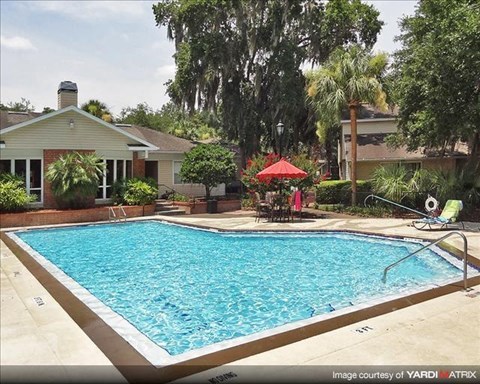 a swimming pool in the middle of a house