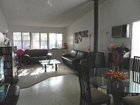 Seating area and large window 