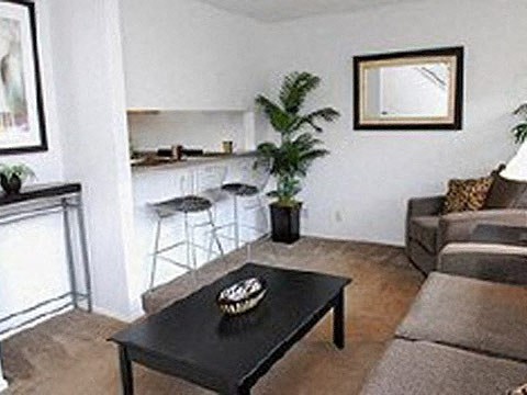 Living room with kitchen view 