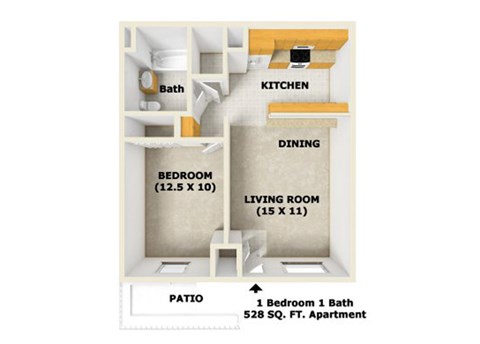 One bedroom floor plan
