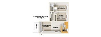 Two bedroom floor plan 