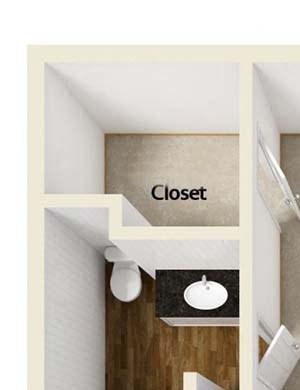 One bedroom floor plan
