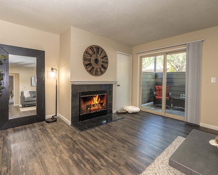 Citrus Heights CA Apartments for Rent - Foxborough - Spacious Living Room with a Fireplace