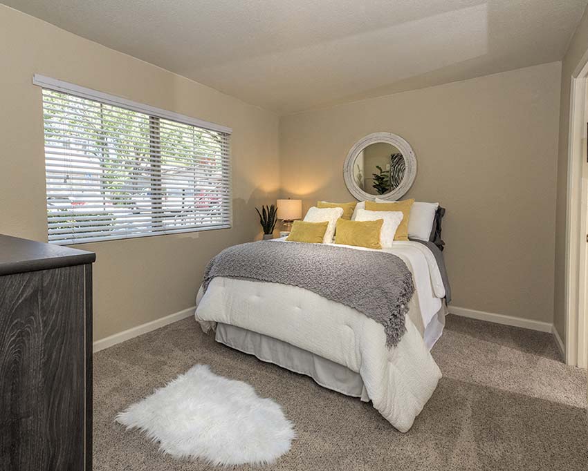 Two Bedroom Apartments in Citrus Heights CA - Foxborough - Bedroom with Plush Carpeting