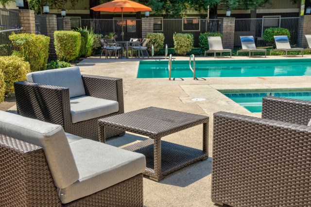 Poolside Lounge Chairs at Walnut Woods in Turlock, CA
