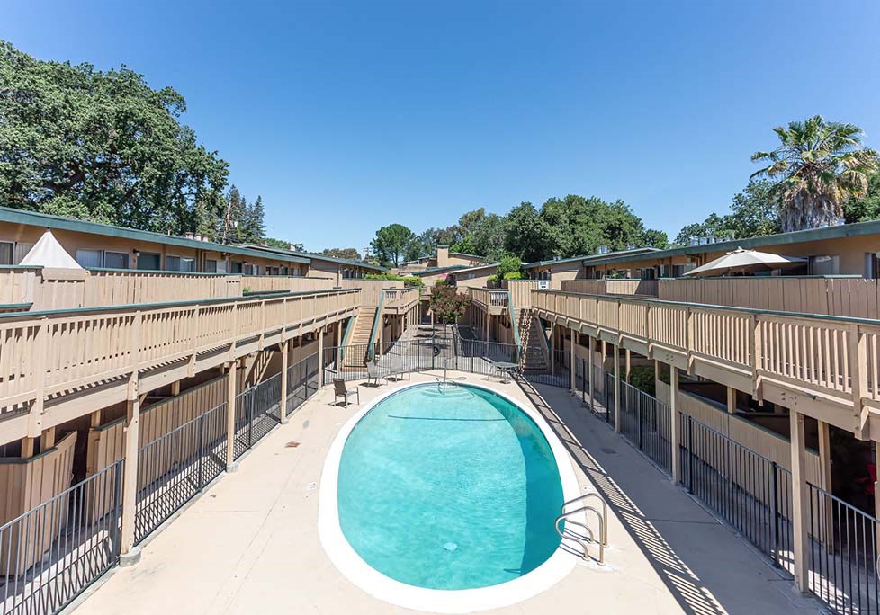 Apartments for Rent Walnut Creek-Creekside Terrace Apartments-Fenced In Sparkling Pool with Ladder