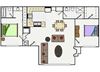 Two bedroom Floor Plan l Sundance Apartments in Vallejo CA