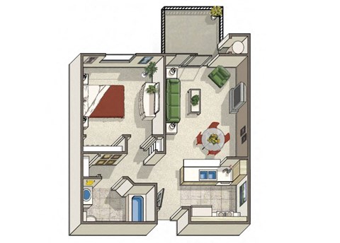 One bedroom floor plan 