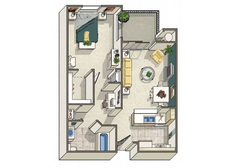 One bedroom floor plan 
