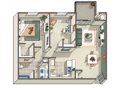 One bedroom floor plan 