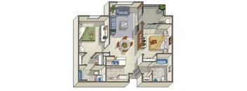 Two bedroom floor plan 
