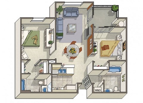 Two bedroom floor plan 