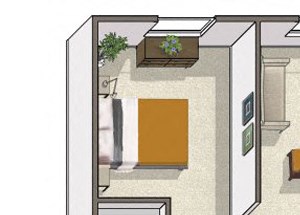 Two Bedroom floor plan Apartments in Dublin CA l Oak Grove Apartments