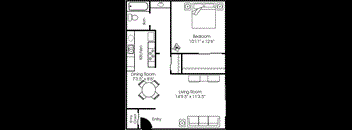 One bedroom floor plan apartments for rent in Roseville CA