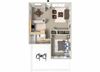 One bedroom floor planl Las Ventanas Apartments in Pleasanton CA