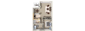 two bedroom floor plan l Las Ventanas Apartments in Pleasanton CA
